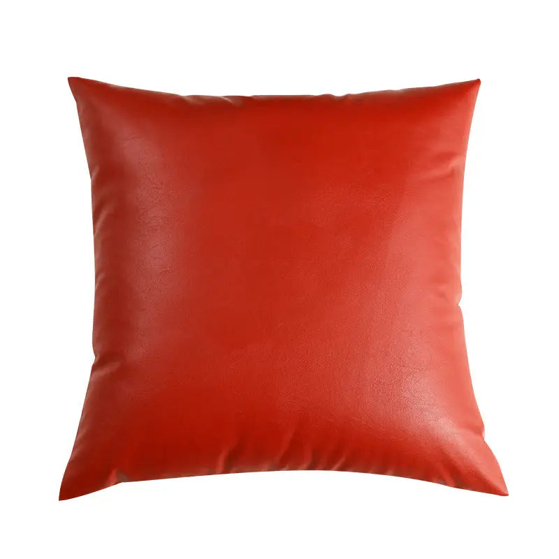 Housse de Coussin Cuir Moderne CILEX Red-50X50CM-Pillowcase