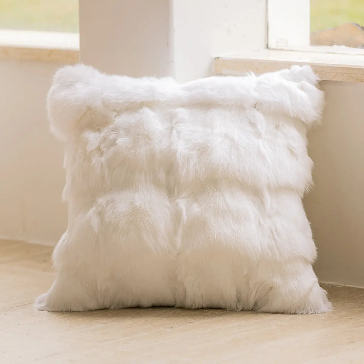 Housse de Coussin Design Nordic VELVOT Head Fox Fur 45 X45cm-Feather Velvet Pillow