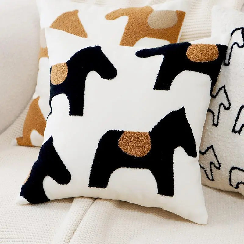Housse de Coussin Enfant VELOX Black Pony 45x45-Pillowcase