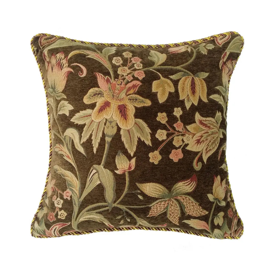 Housse de Coussin Fleur Français OLIVE Dark brown-45x45cm