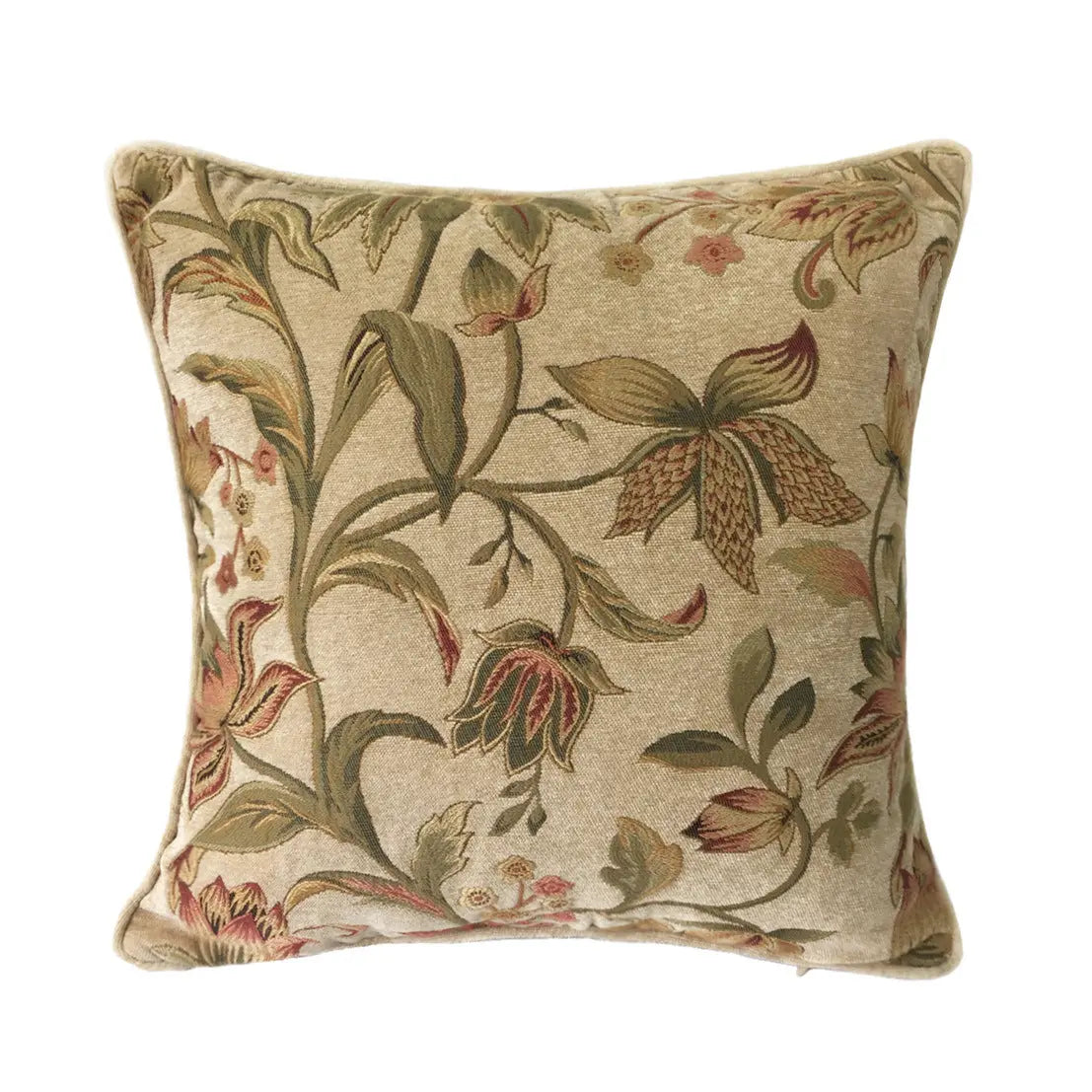 Housse de Coussin Fleur Français OLIVE Beige-45x45cm
