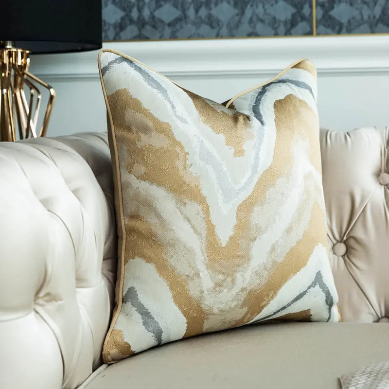 Housse de Coussin Géométrique GOLDWAVE Frost white small diamond patt-45 45cm