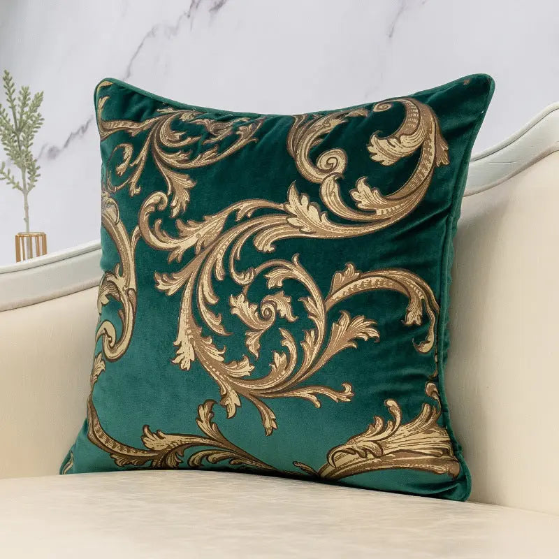 Housse de Coussin Imprimé FENGWU Phoenix Dance Dark Green-30X50cm pillow case