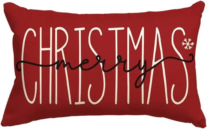 Housse de Coussin Lin Noël VERTI Merrychristmas2-30x50cm Printing Single Side