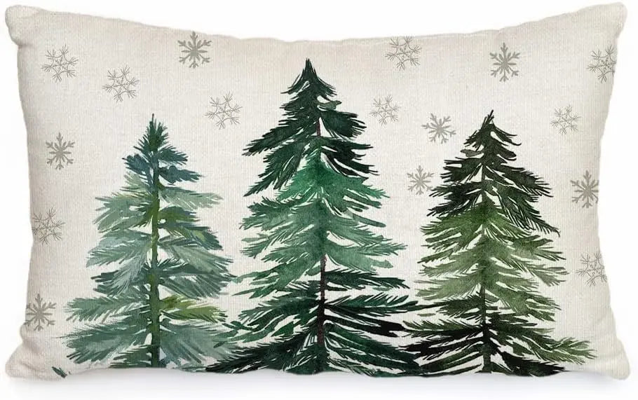 Housse de Coussin Lin Noël VERTI Christmastree2-30x50cm Printing Single Side