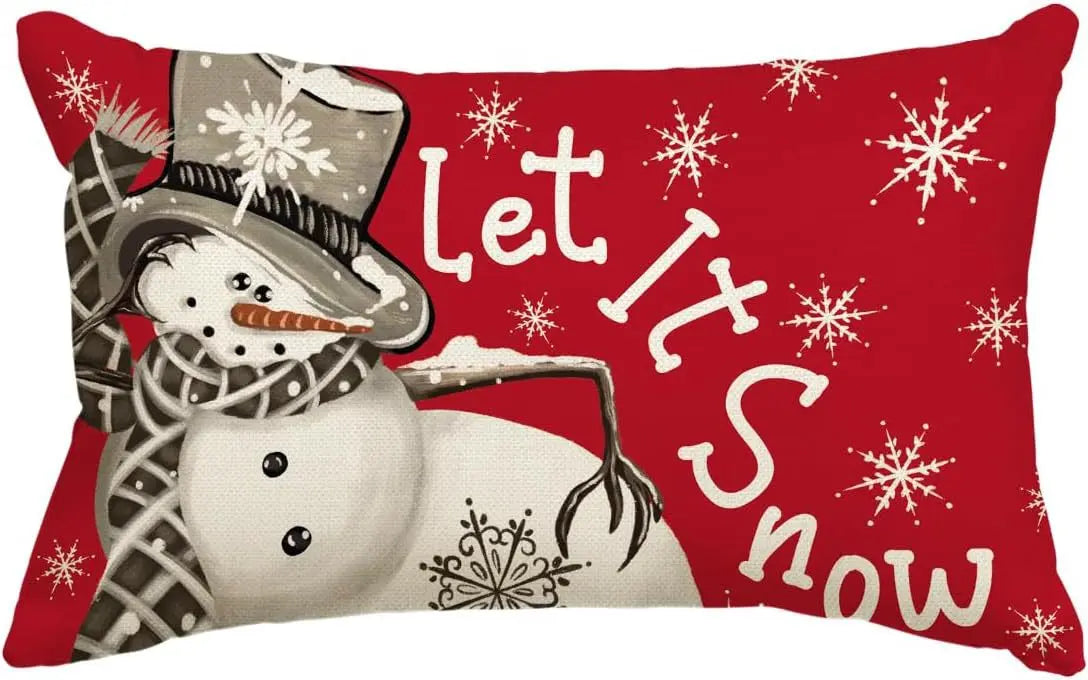 Housse de Coussin Lin Noël VERTI H-30 X50cm Duplex Printing