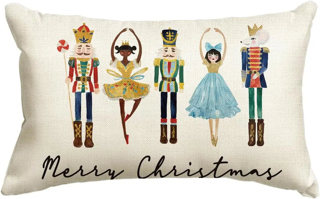 Housse de Coussin Lin Noël VERTI J-30 X50cm Duplex Printing
