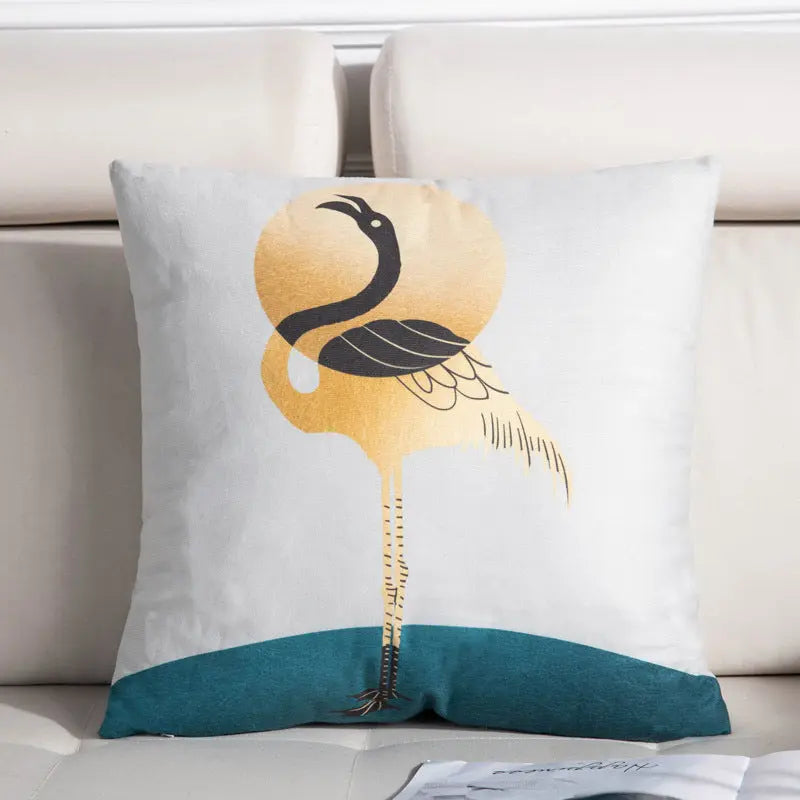 Housse de Coussin Luxe Design NORDIC Sunrise crane-45X45cm covercore