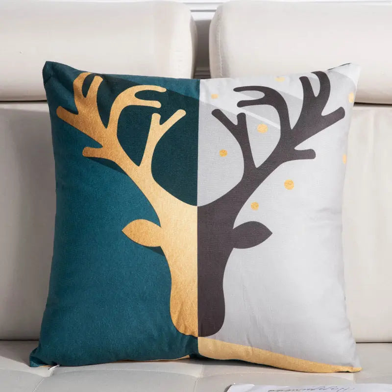 Housse de Coussin Luxe Design NORDIC Doublesided deer-45X45cm single pillowcase wit