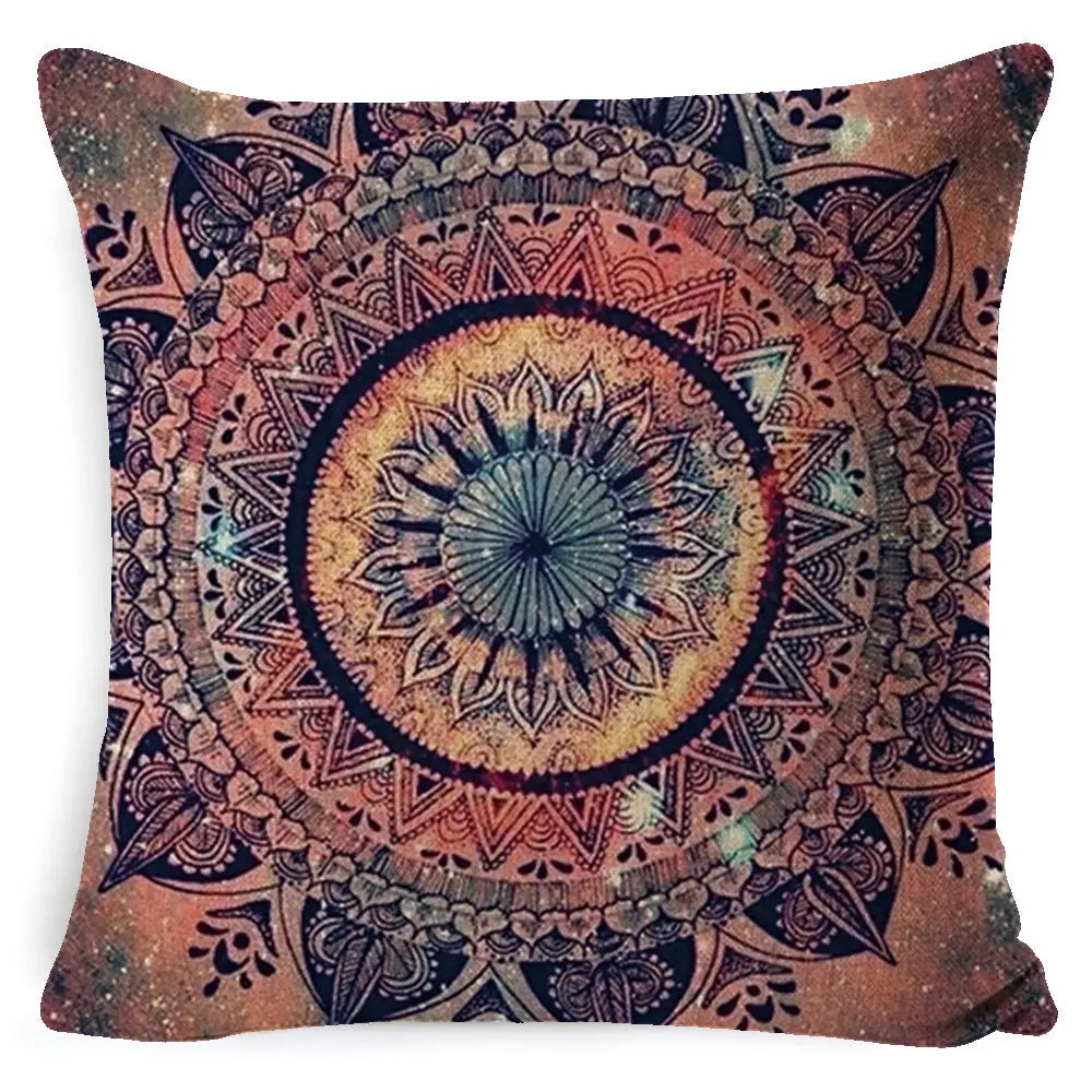 Housse de Coussin Mandala Rétro BOHO Style 2-45x45 Pillowcase Pillow Core