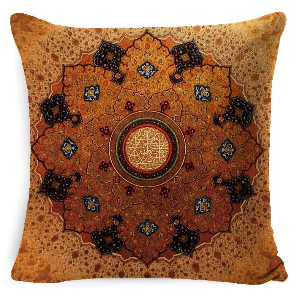 Housse de Coussin Mandala Rétro BOHO Style 6-45x45 Pillowcase Pillow Core