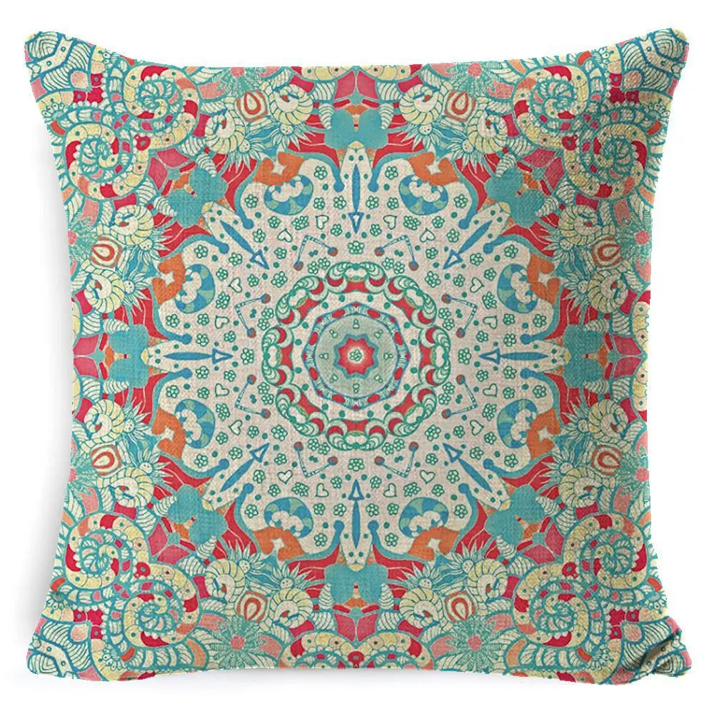 Housse de Coussin Mandala Rétro BOHO Style 8-45x45 Pillowcase Pillow Core