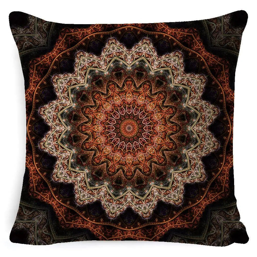 Housse de Coussin Mandala Rétro BOHO Style 12-45x45 Pillowcase Pillow Core