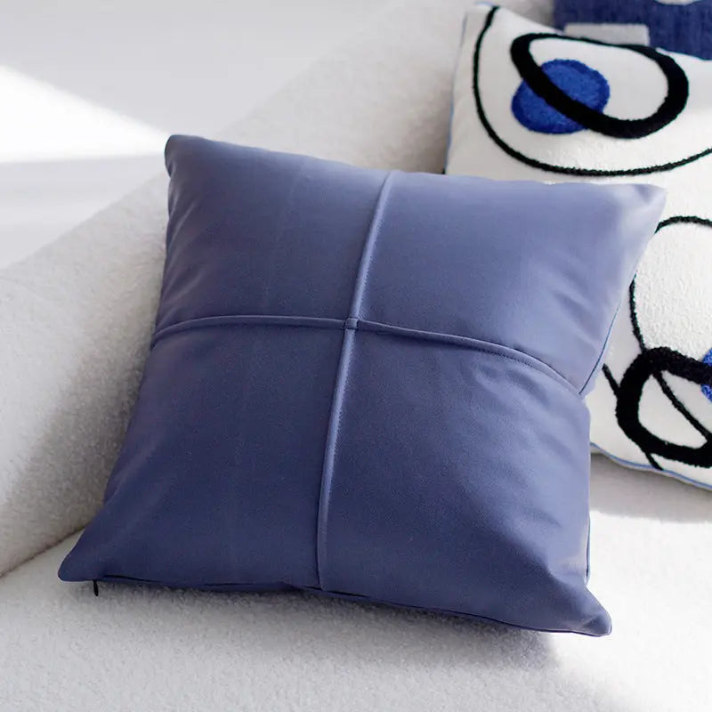Housse de Coussin Modern Luxe GALAXY Pillowcase-Blue Cross Pleated 45cm