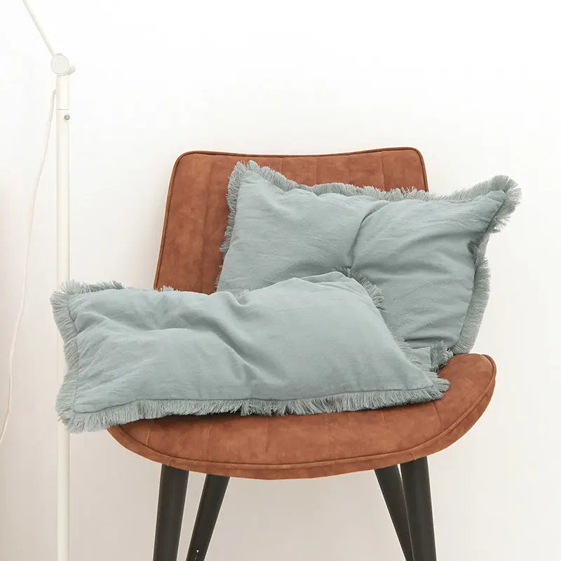 Housse de Coussin Moderne Alora Phantom Blue Fringe-50X50cm