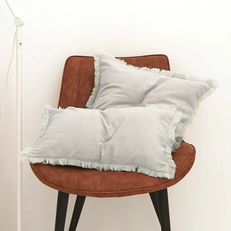 Housse de Coussin Moderne Alora Rice Soup Jiao Fringe-45X45cm