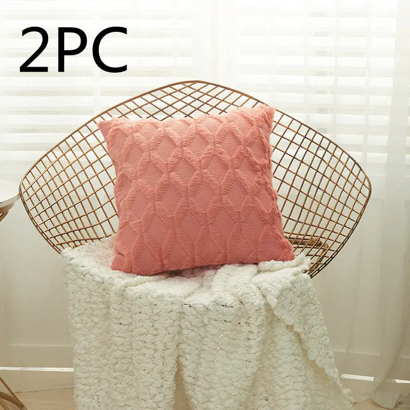 Housse de Coussin Moderne NALIO 30x50cm-Coral red-2PCS