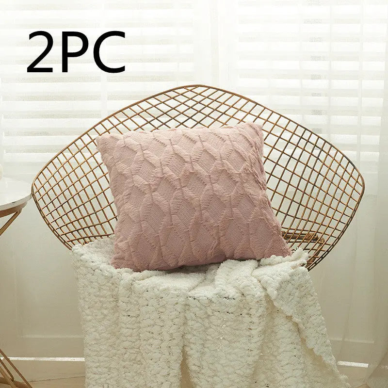 Housse de Coussin Moderne NALIO 45x45cm-Red bean paste-2PCS