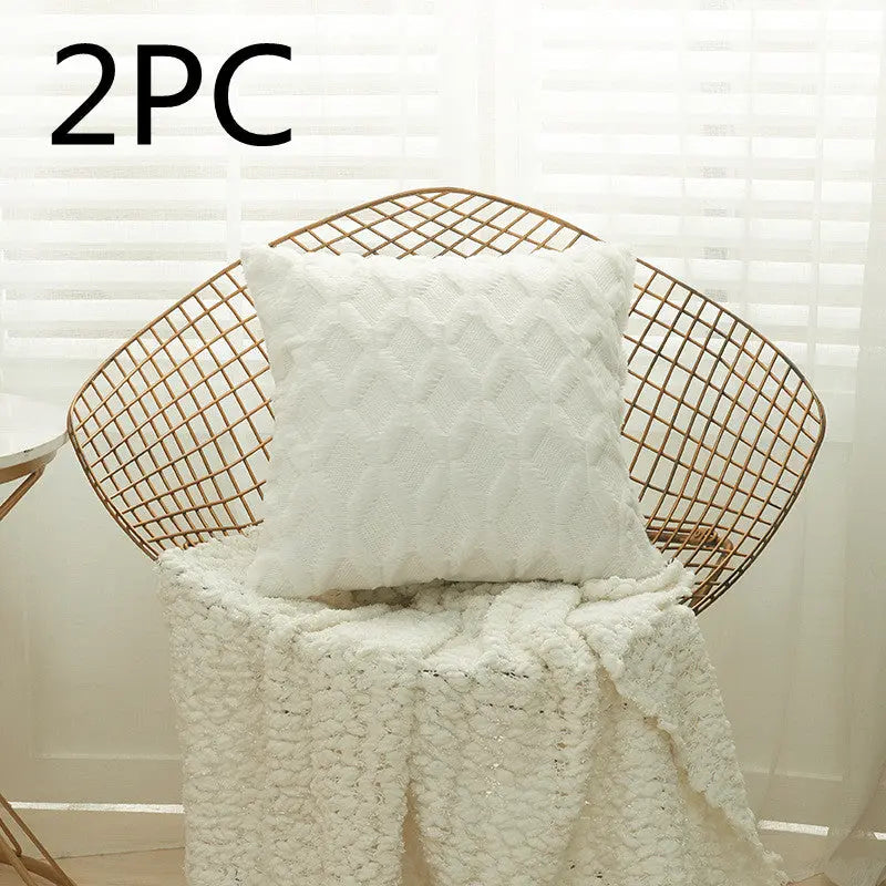 Housse de Coussin Moderne NALIO 45x45cm-White-2PCS