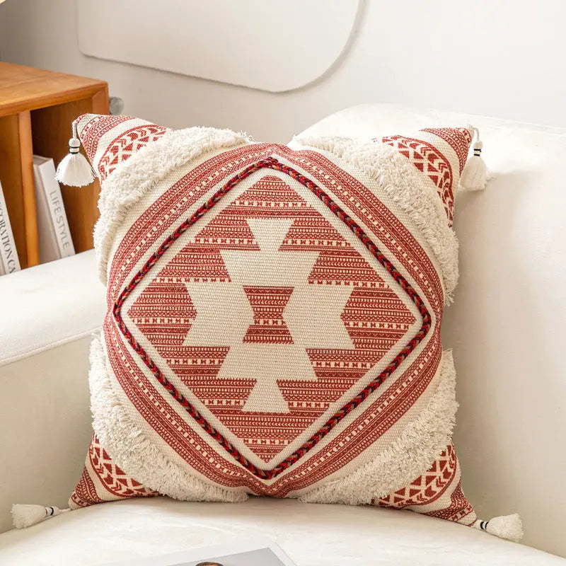 Housse de Coussin Scandinave LINORA Red-45x45-Core