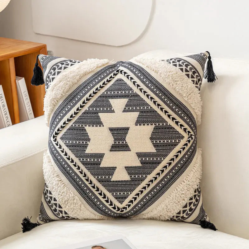 Housse de Coussin Scandinave LINORA Black-45x45-Core