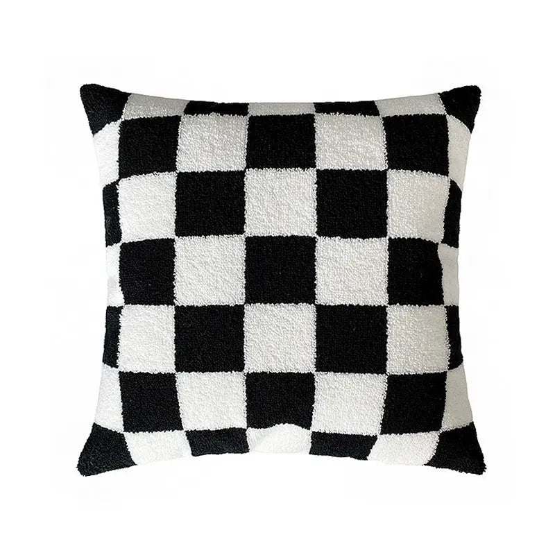 Housse de Coussin Tendance AMBRI Embroidered checkerboard-45x45cm