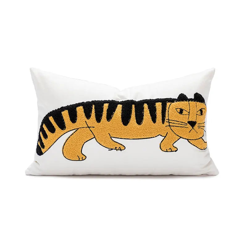 Housse de Coussin Tigre Embroidery PILO Tiger cat-30x50cm