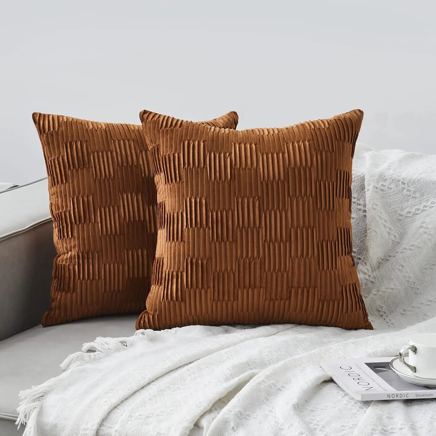 Housse de Coussin Velours ALMA 45 X45cm Without Pillow-W0116 2