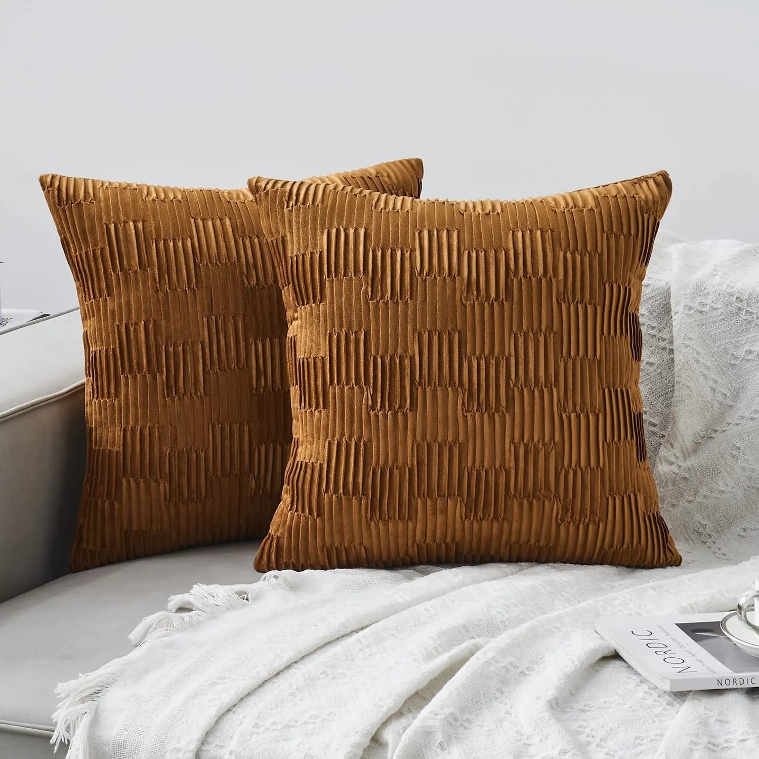 Housse de Coussin Velours ALMA 45 X45cm Without Pillow-W0116 3