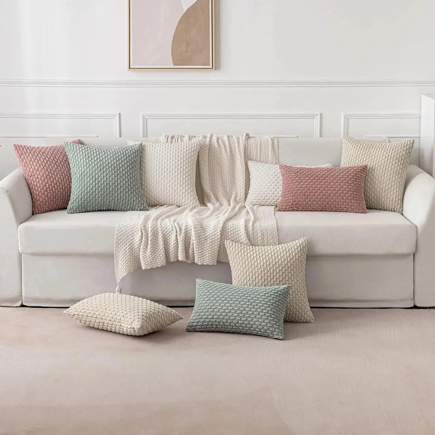 Housse de Coussin Velours Côtelé STRIPEO Housse de France