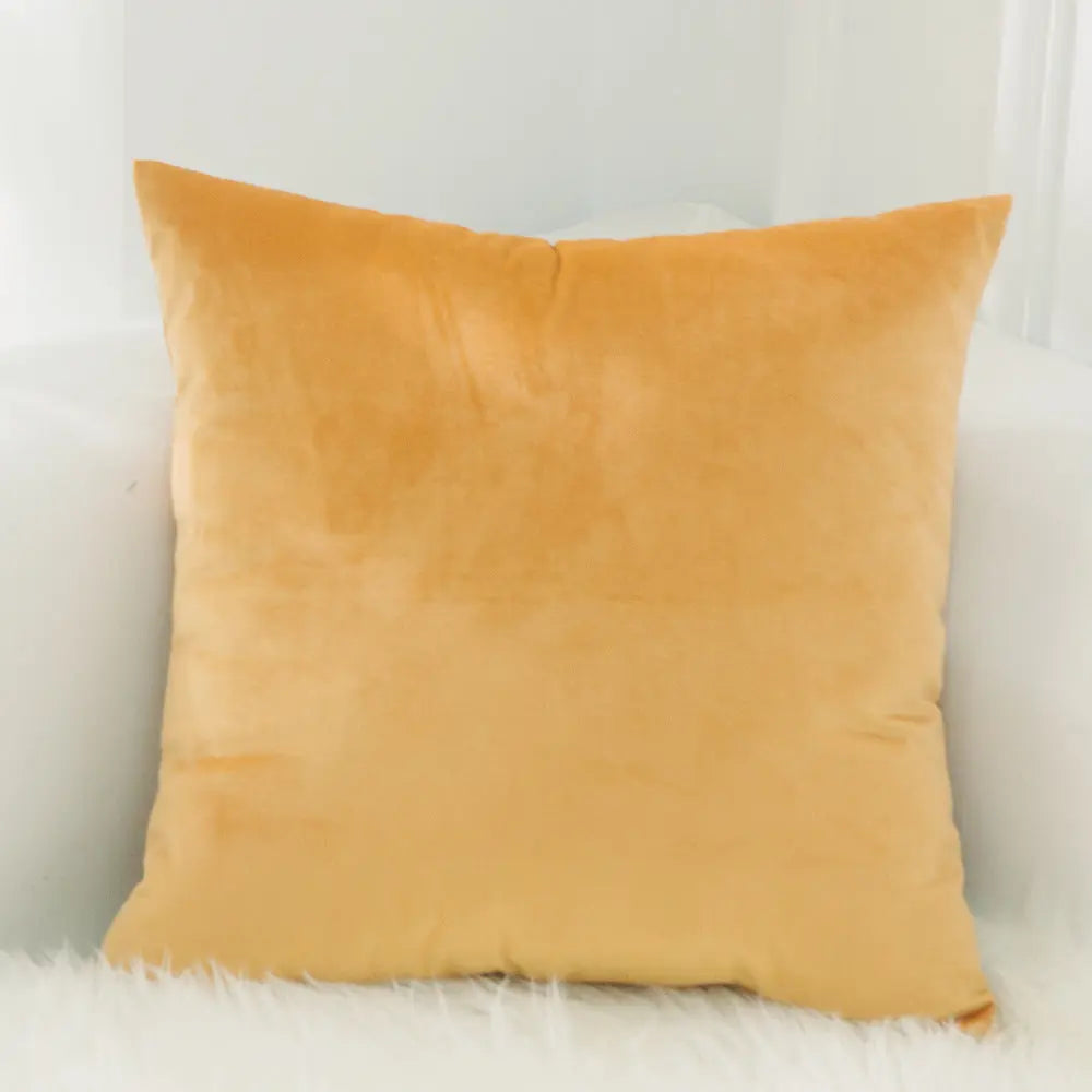Housse de Coussin Velours EMALY 28Golden Yellow-50x50cmWithout Core