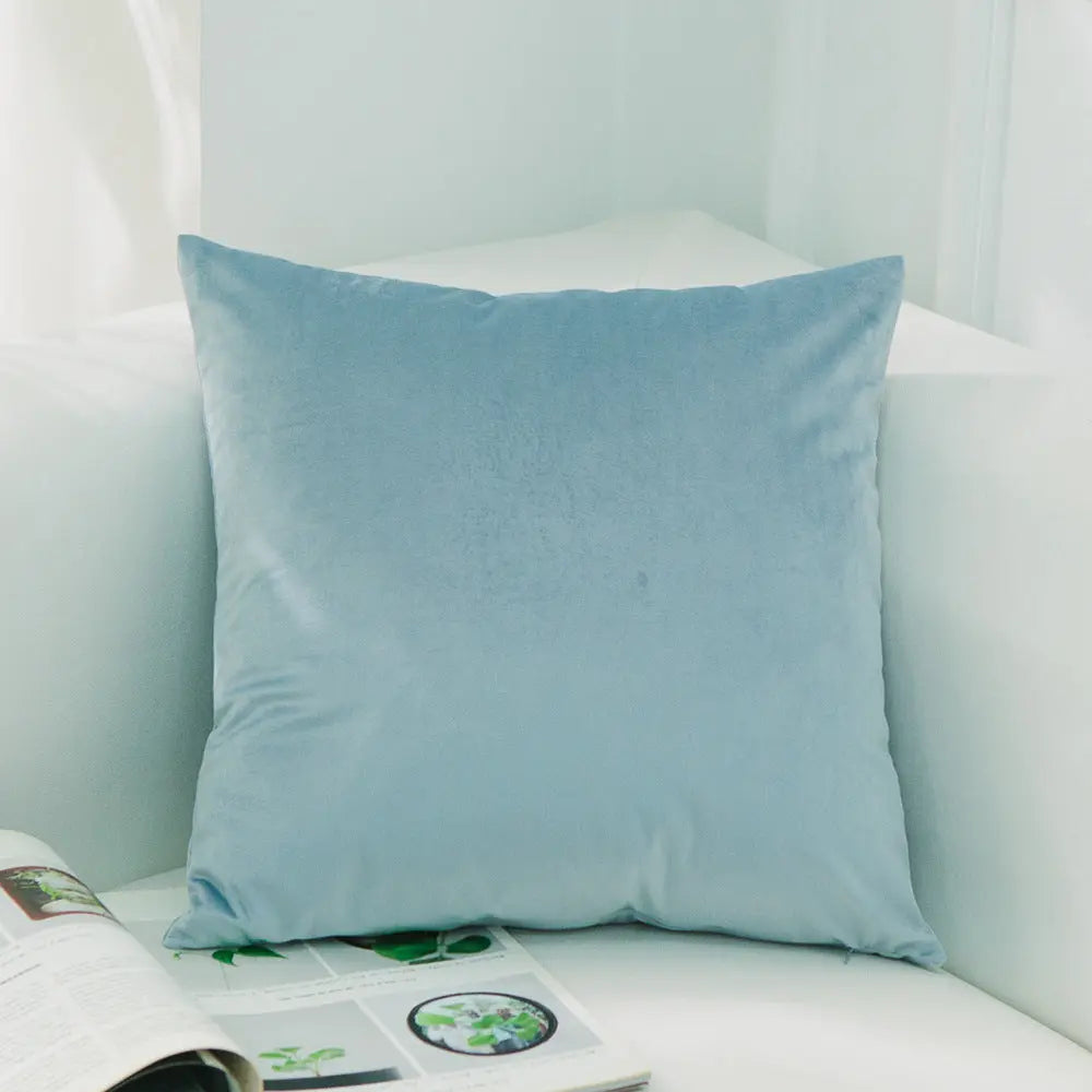 Housse de Coussin Velours EMALY 60Haze Blue-30x50cm Without Core