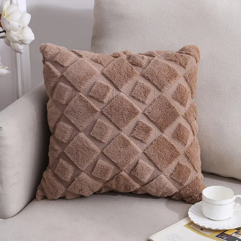 Housse de Coussin Velours Élégant NOORDY Brown Square-45x45cm With Core