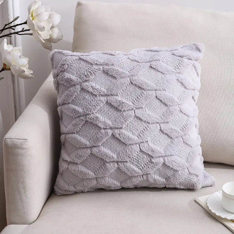 Housse de Coussin Velours Élégant NOORDY Gray Diamond Lattice-45x45CM Pillowcase