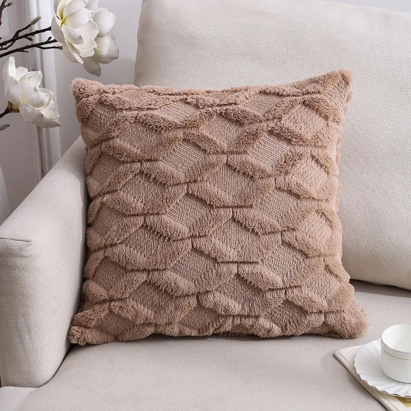Housse de Coussin Velours Élégant NOORDY Brown Diamond Lattice-45x45CM Pillowcase
