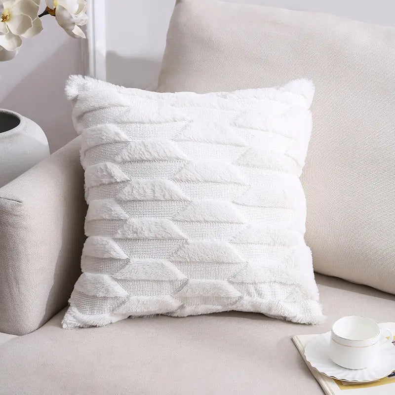 Housse de Coussin Velours Élégant NOORDY White Boat-45x45cm With Core
