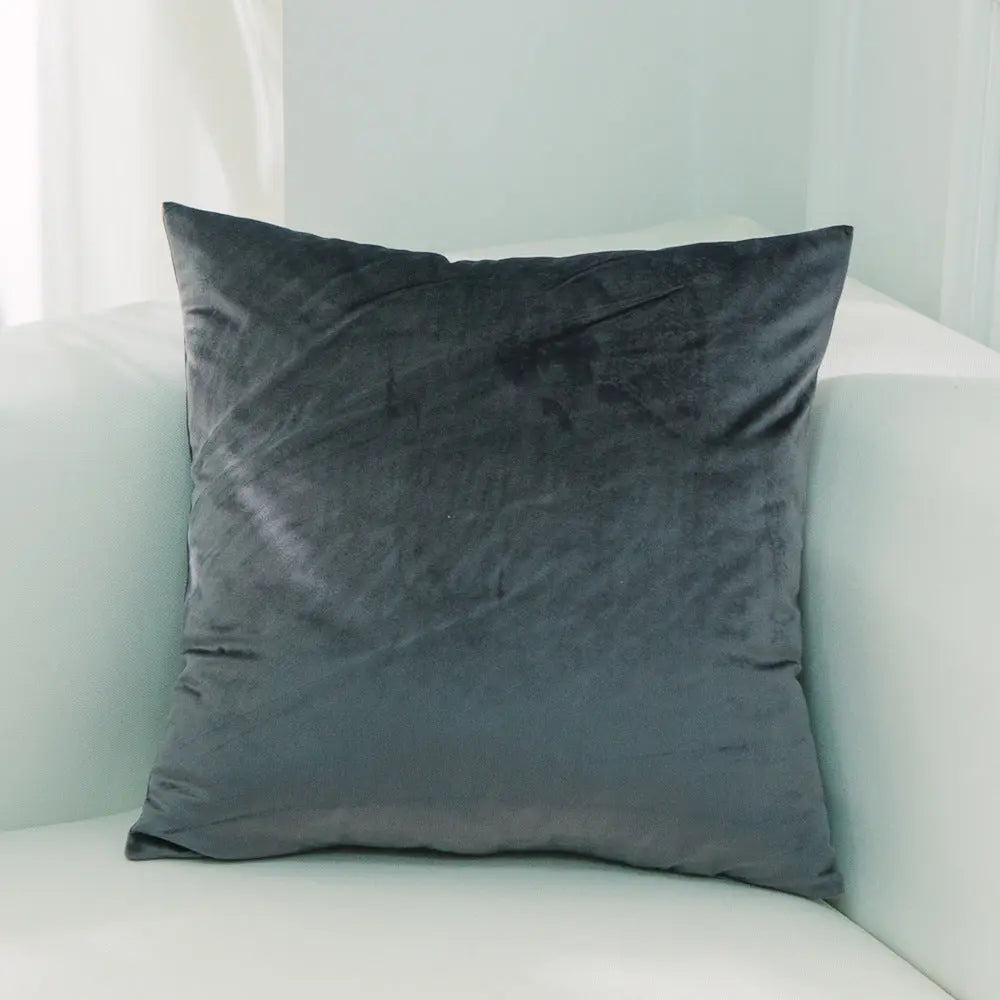 Housse de Coussin Velours FELIO 56Dark Grey-50x50cmWithout Core