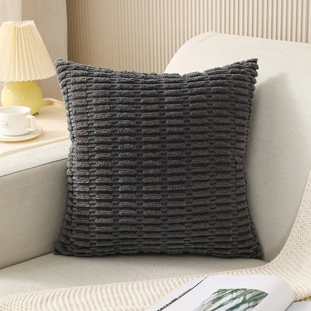 Housse de Coussin Velours LISCO Dark Gray-30cmx50cm Pillowcase