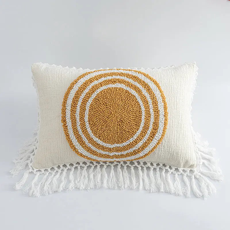 Housse de Coussin Velours LUMIS Round Yellow-30x50cm Pillowcase