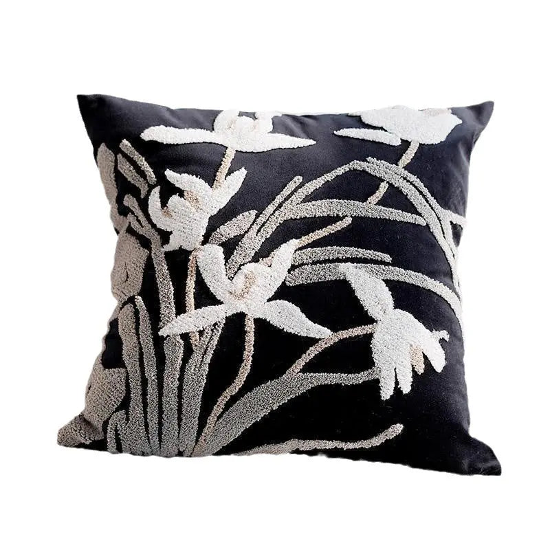Housse de Coussin Velours Orchid MINMAINT 45 X45cm Single Pillowcase-Velvet Black Orchid