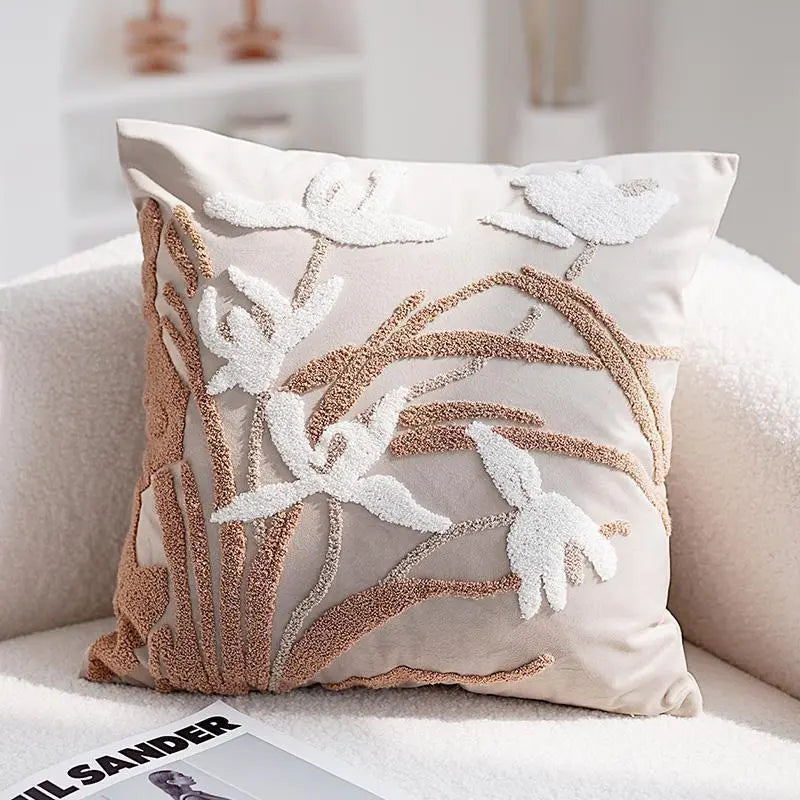Housse de Coussin Velours Orchid MINMAINT 45 X45cm Single Pillowcase-Velvet Beige Orchid