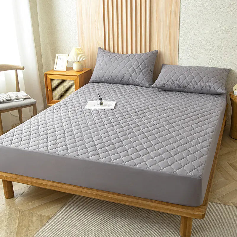 Housse de Matelas Imperméable QUILIA Diamond Lattice Gray-200x200 Add 30cm