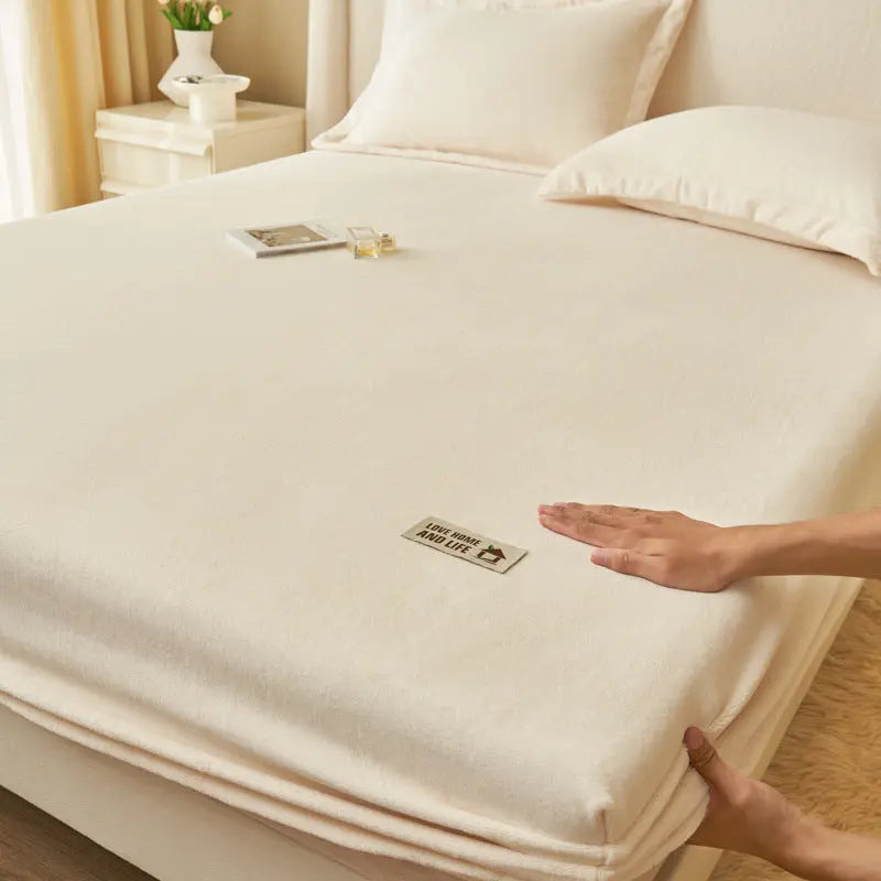 Housse de Matelas Moderne MilkFLUX Milk Fiber Milky White-90x200cm Single Bed