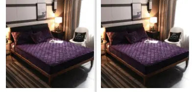 Housse de Matelas Velours Moderne VELOXA Charming Purple-200cmx 220cm set