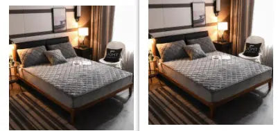 Housse de Matelas Velours Moderne VELOXA Classic Gray-150cmx 200cm set