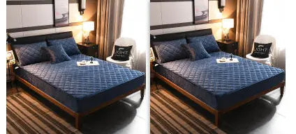 Housse de Matelas Velours Moderne VELOXA Sapphire Blue-180cmx 220cm set