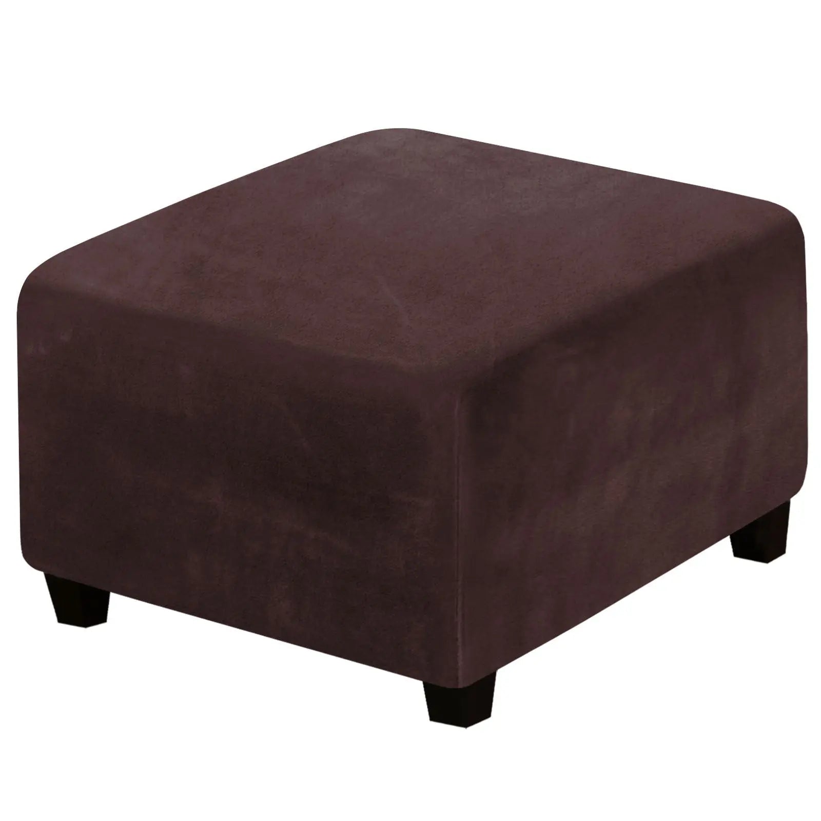 Housse de Pouf Velours Extensible **VELIDO** Brown1-Sofa Cover