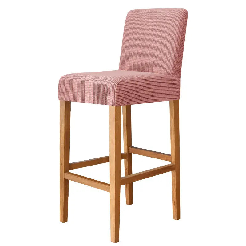 Housse de Tabouret Extensible FLANELLA 3 Pink-Bar Chair Cover Short Back