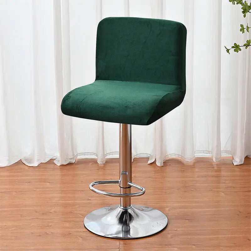 Housse de Tabouret Velours Anti-Dérapant LUXEVA Dark Green-6pcs