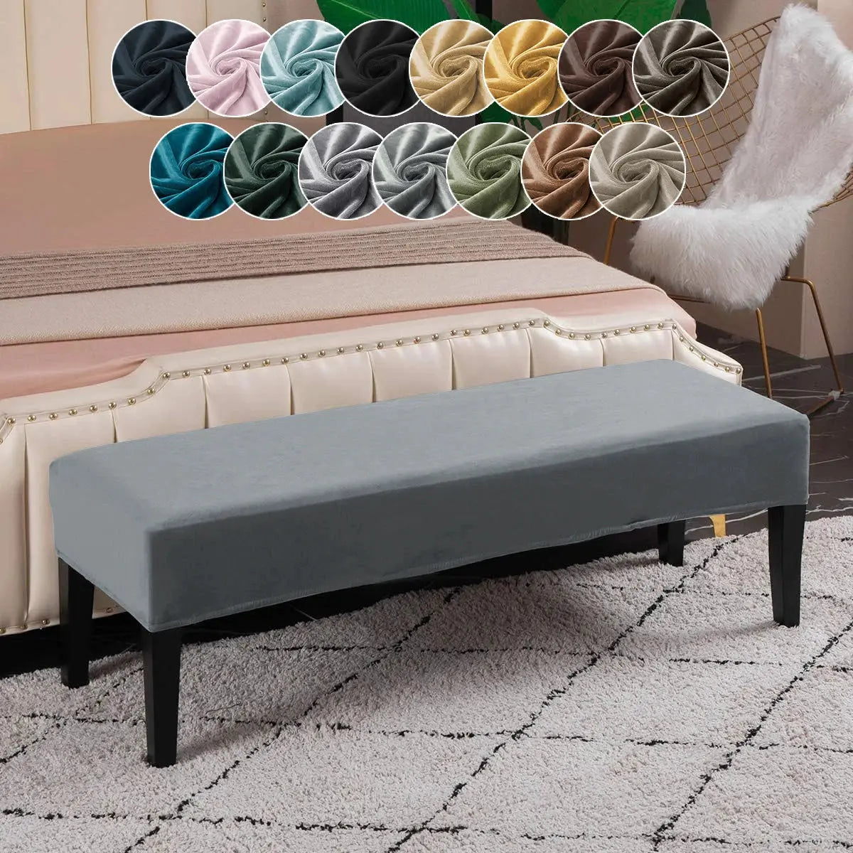Housse Banquette Fourrure Moderne SILVEN